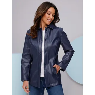 Lederimitatjacke CLASSIC BASICS, Damen, Gr. 40, blau (marine), 100% Viskose, unifarben, Jacken