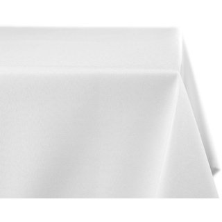 BEAUTEX fleckenabweisende und bügelfreie Tischdecke - Tischtuch mit Lotuseffekt - Tischwäsche in Leinenoptik - Größe und Farbe wählbar, Eckig 160x160 cm, Weiss