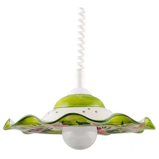 Helios Leuchten Pendelleuchte Küchenlampe Keramik, Keramiklampe, Deckenlampe, Hängelampe, für Esszimmer Küchentisch, handgefertigt handbemalt bunt|rosa