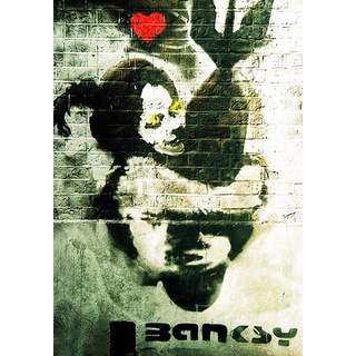 Canvas35 Poster Banksy Love Bomb, gerahmt, glänzend, A1, 83,8 x 61 cm