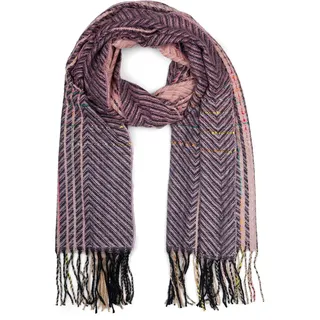 Stylebreaker Feinstrick Schal Zick-Zack gestreift", Damen, lila (flieder, schwarz), Obermaterial: 100% Polyester PES., Modisch, Modetücher