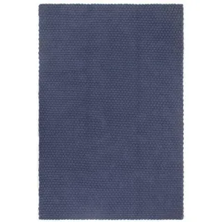 Teppich Rechteckig Marineblau 180x250 Cm Baumwolle
