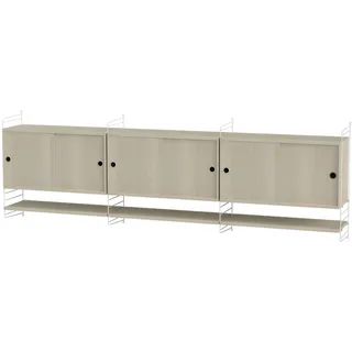 Sideboard wandmontage mit Regalböden Weiß Esche