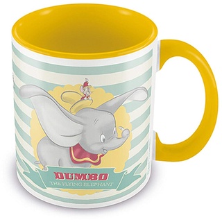Disney Tasse Dumbo The Flying Elephant - weiß & gelb, Bedruckt, aus Keramik, Fassungsvermögen ca. 315 ml.