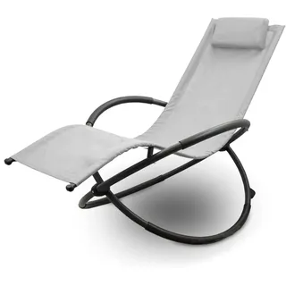 LACESTONE Relax Liege Klappsessel 78 x 174 x 89 cm lichtgrau