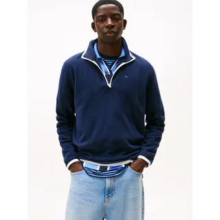 Tommy Hilfiger Tommy Jeans Fleecepullover TJM FLAG POLAR FLEECE normale Passform, Troyer blau M (48)