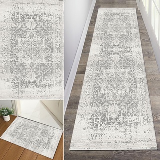 Baoeray Teppich Läufer Flur Waschbar rutschfest Küchenteppich 40 * 60cm Boho Vintage Teppichläufer Lang Flurläufer Teppich Fur Korridor Wohnzimmer Schlafzimmer Anpassbare Größe