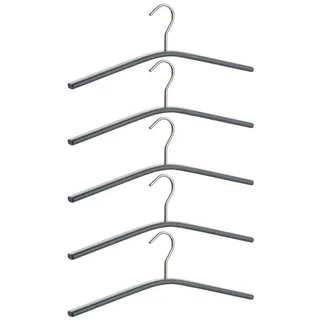 WENKO Kleiderbügel Garderobenbügel Jackenbügel Sakkobügel Kleider Bügel Wäschebügel, (5-tlg), in ovaler Trendform Metall Drehbar schwarz