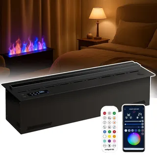 3D-Wasserdampfkamin, wasserdampf Kamin, Flamme In 9 Farben Einstellbar | 3D-Simulierte Flamme – Berührbarer Wassernebel, Einbau-Dampfkamin Mit Fernbedienung/App-Steuerung 120cm/47.2in