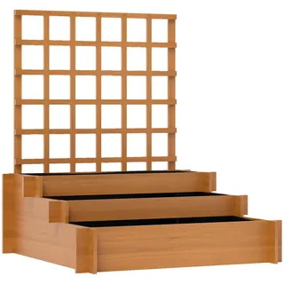 Outsunny Hochbeet mit Rankhilfe 95 x 95 x 110 cm Braun