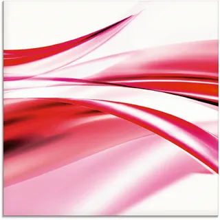 Glasbild ARTLAND "Schöne Welle - Abstrakt" Bilder Gr. B/H: 50 cm x 50 cm, Gegenstandslos, 1 St., pink Glasbilder in verschiedenen Größen