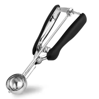 TJ POP Kleiner Eisportionierer 3,5 cm aus Edelstahl - 15 ml Eislöffel Portionierer mit Auslöser, Eiskugelportionierer für Kleine Eiskugeln, Keksteig und Melonenkugeln