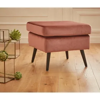 Home affaire Hocker Salla, Bezug auch in Luxus-Microfaser in Teddyfelloptik orange