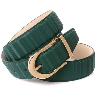 Ledergürtel ANTHONI CROWN Gr. 75, grün Damen Gürtel Ledergürtel mit glänzender ovaler Schließe