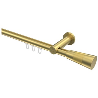 Gardinenstange Platon Tanara, INTERDECO, Ø 20 mm, 1-läufig, Wandmontage, Messing-Optik goldfarben Ø 20 mm x 300 cm
