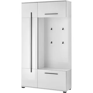 Kompaktgarderobe HOME AFFAIRE "Cantara Flurgarderobe, modern, 2 Farben, 111 cm breit", weiß, B:111cm H:201cm T:39cm, FSC-zertifizierter Holzwerkstoff, Schränke, vielseitig einsetzbar, unterschiedliche Stauraummöglichkeiten
