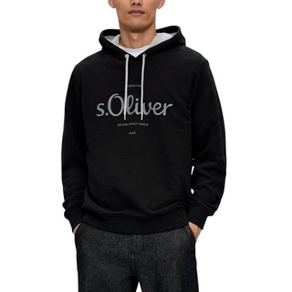 s.Oliver Kapuzensweatshirt mit gummiertem Print schwarz S