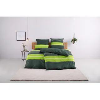 OTTO home Circle Gestreift Baumwolle Grün 155 x 220 cm + 2 x 80 x 80 cm