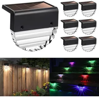 Lichter für den Garten im Freien, Solarlampe für wasserdichte Solarleuchten, Gartenleuchten, Dekoration, Solar-Zaunbeleuchtung mit 2 Modi,