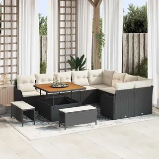 vidaXL Garten-Sofa-Set 12-tlg. schwarz
