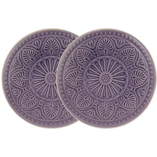 BUTLERS Teller Ø31cm 2er Teller Set SUMATRA Steinzeug Geschirr | Speiseteller Dinnerteller Essteller Deko-Teller | Exotisch & gemustert | Mikrowellen- & spülmaschinenfest