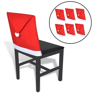 vidaXL Stuhlhusse Weihnachten Rot 6er Set