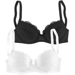PETITE FLEUR Balconette-BH Damen weiß+schwarz Gr.85A