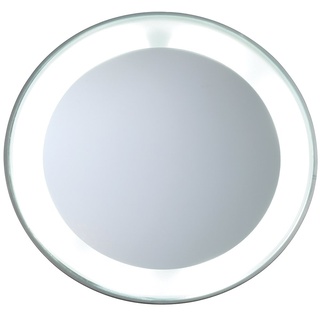 TWEEZERMAN Make-Up Spiegel LED 15-fach Vergrößerungsspiegel mit Saugnäpfen zum Befestigen