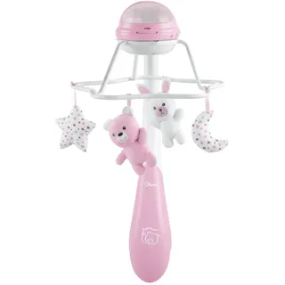 CHICCO First Dreams Rainbow Musical Karussell, 3in1 Neugeborenen Karussell mit beruhigenden Melodien und Regenbogen Projektion, mit 4 weichen Anhängern, kompatibel mit Next2Me Wiegen, 0 Monate +, Rosa