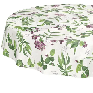 Wachstuchtischdecke Tischdecke abwaschbar Wachstischdecke pflegeleicht wasserabweisend Lotuseffekt Gartentischdecke Lavanda Rund 140 cm Schnittkante