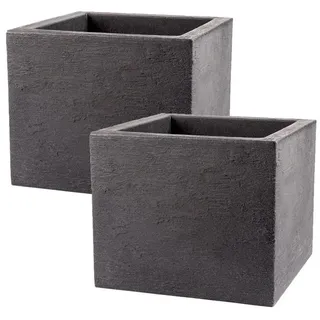 BigDean Pflanzkübel 39 x 39 x 33 cm Anthrazit