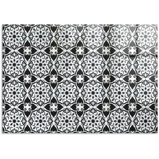 Tischschutz aus Glas mit Motiv Schwarz Weiß Symmetrie Rechteckig 100x70 cm