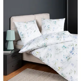 JANINE moments 98129 02 floral blau/grün 135 x 200 cm + 80 x 80 cm