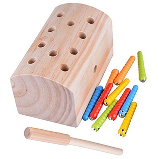 Xrten Magnetisch Fang Insekten Spiel Holzspielzeug,Kinder Pädagogische Montessori Spielzeug Holz Spielzeug