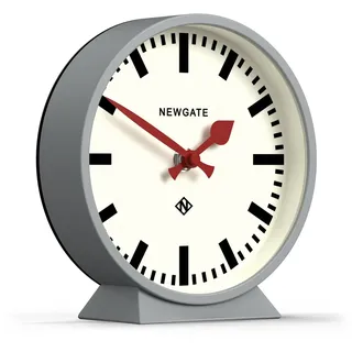 NEWGATE® M Mantel Railway kaminuhr | Moderner runder Stationsuhren-Design | Grau | Zeitgenössischer Stil für Schreibtisch, Tisch, Regal oder Nachttisch