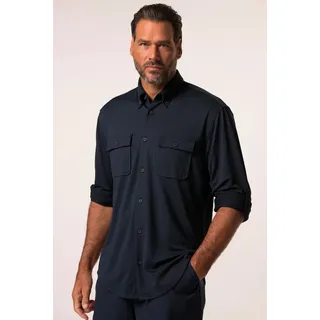 JP1880 Businesshemd Hemd Outdoor FLEXNAMIC® UV-Schutz Langarm blau|schwarz 6XL