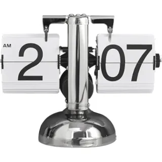 Mechanische Retro-kartenuhr, Minimalistisches Design, Einbeinig, Automatischer Umschlag, Für Wohnzimmer Und Büro, Weiße Farbe.