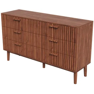 EuroLiving Kommode, Nussbaum, Holz, 100x73x34 cm, Wohnzimmer, Kommoden & Sideboards, Kommoden