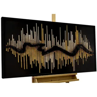 Kunstloft Metallbild, Silber, Gold, Metall, 7.95x60 cm, Bilder und Zubehör, Wandbilder, Metallbilder