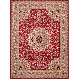Mazovia Orientteppich Orientalisch Vintage Teppich Kurzflor Wohnzimmerteppich Rot, 80 x 150 cm, Fußbodenheizung rot 80 x 150 cm