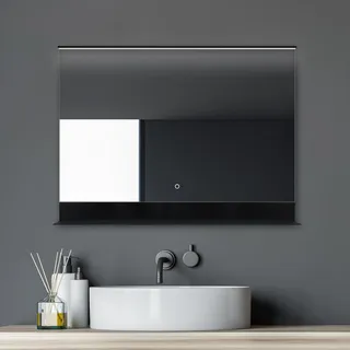 DSK Design LED-Lichtspiegel Black Shelf 80 cm x 60 cm