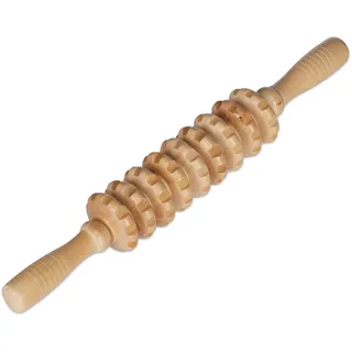 Relaxdays Massageroller, Hellbraun, Holz, 38x5x5 cm, Freizeit, Wellness, Körperpflege, Wohlfühlprodukte