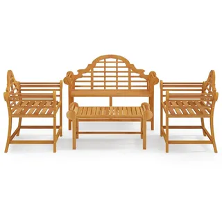 vidaXL Garten-Lounge-Set 4-tlg. Massivholz Teak braun