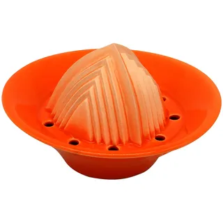 ANCKERAMIC® Zitronenpresse Keramik, handgemachte Saftpresse manuell, Entsafter für Zitronen, Limetten & Orangen (Orange)