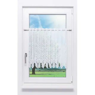 LYSEL® Scheibengardine SET Rautenmuster, (1 St), transparent, B 160cm weiß