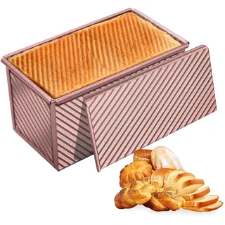 Toastbrot Backform mit Deckel, Hochwertiges Toastbrot Backform Aus Kohlenstoffstahl mit Deckel, Antihaft Toastbrotform 21,3 x 11,8 x 13 cm für die Zubereitung Von Toast, Den Heimgebrauch