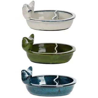 esschert design Vogeltränke Stilvoll und funktional: Unsere 2 in1 Keramik-Futter- und Trinkschalen