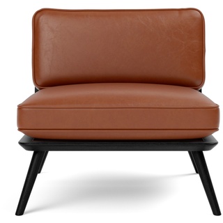 Spine Lounge Suite Chair, esche schwarz / leder cera 905 russet brown
