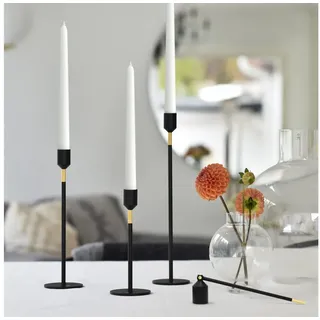 Nordic Flame Kerzenständer Nordic Flame Kerzenlöscher BLACK schwarz gold 20cm goldfarben