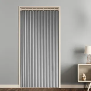 Momooda Türvorhang Blickdicht Magnetische für Türen und Schränke, Raumteiler Vorhang, Thermo Türvorhang Kälteschutz Faltvorhang für unsichtbare Türen mit Haken, 1 Stück, 220g/m2, Grau, 100x190cm